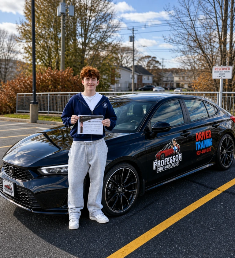 Professor Driving School learner and training car, from the school website