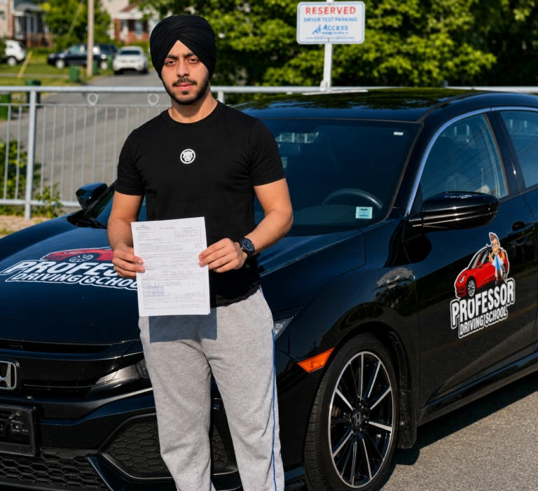 Professor Driving School learner featured for One-on-One Driving Lessons